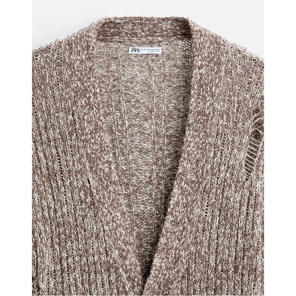 ZARA RIPPED EFFECT CARDIGAN - Picture 8 of 8